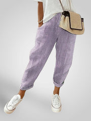 Rory – Bequeme gestreifte Hose für Damen – Ansicht 5