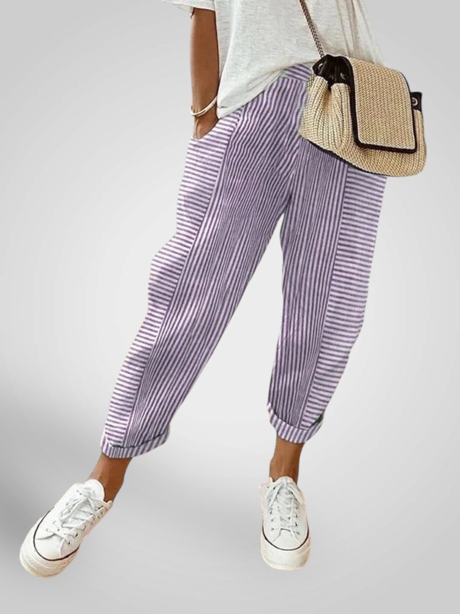 Rory – Bequeme gestreifte Hose für Damen – Ansicht 5