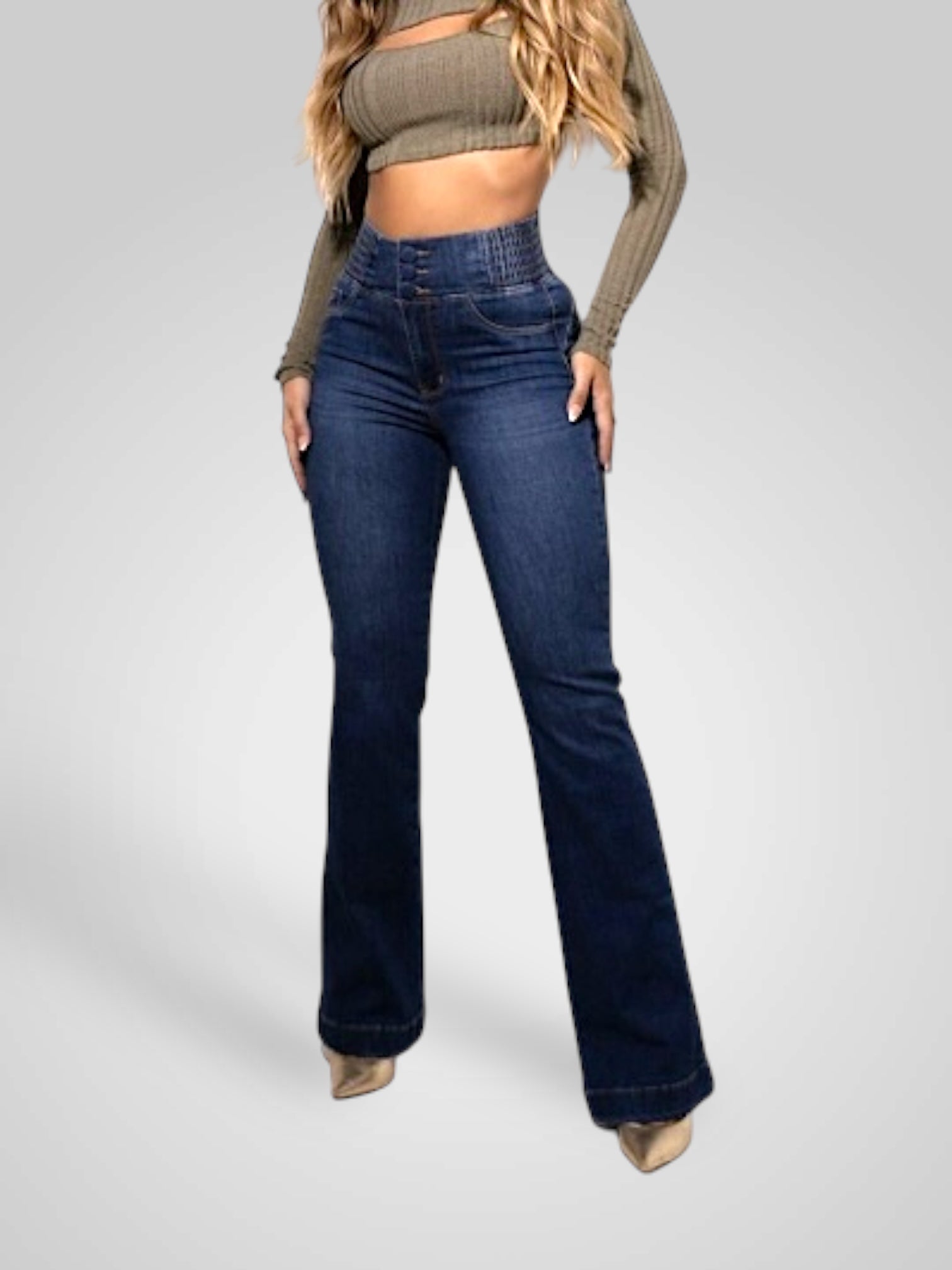 Lovi – High-Waist-Flare-Jeans für Damen – Ansicht 4