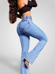 Lovi – High-Waist-Flare-Jeans für Damen – Ansicht 2