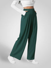 Luma – High-Waist-Hose mit weitem Bein und Falten für Damen – Ansicht 2