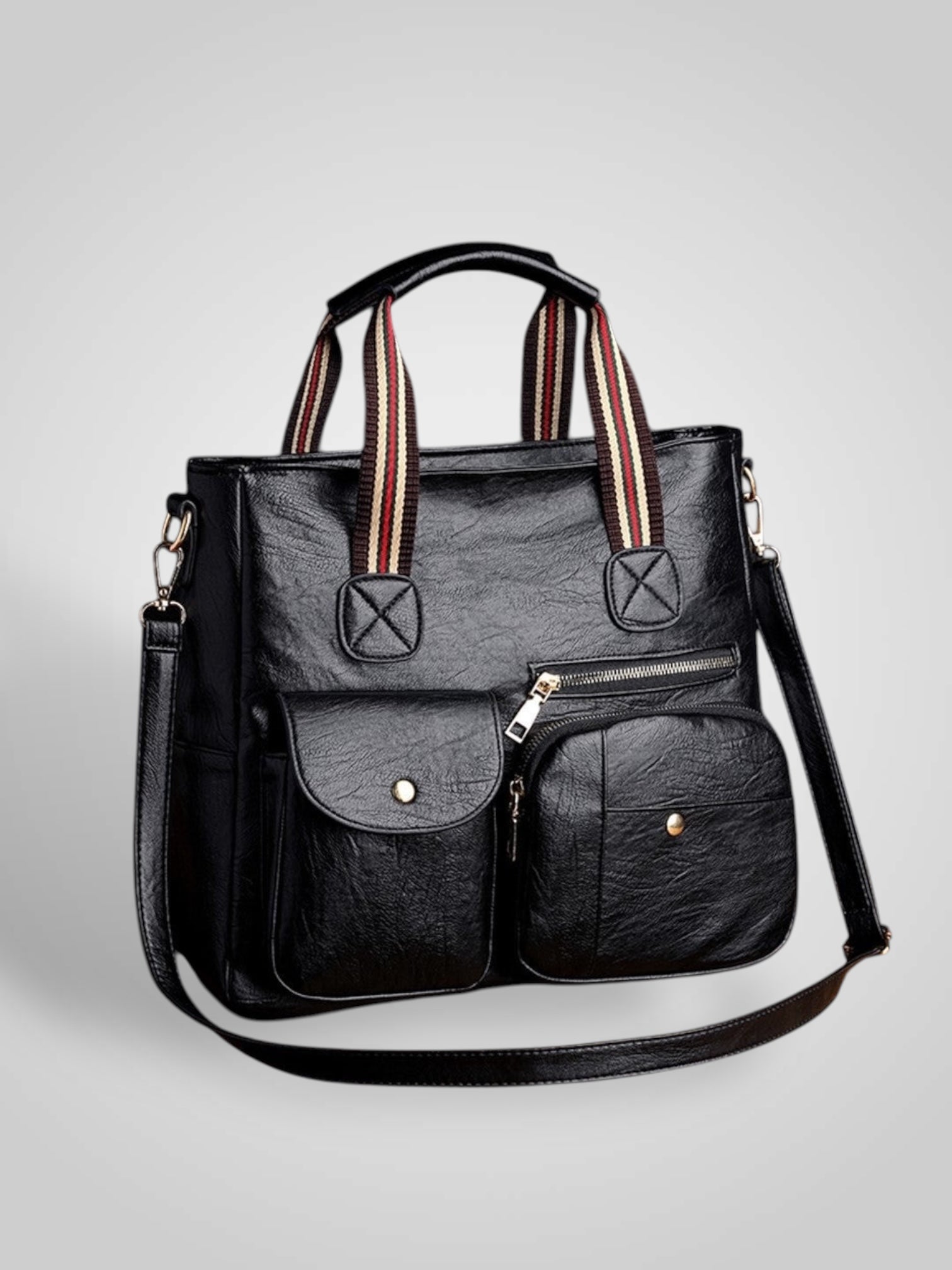 Lumi – Geräumige Retro-Ledertasche für Damen – Ansicht 2
