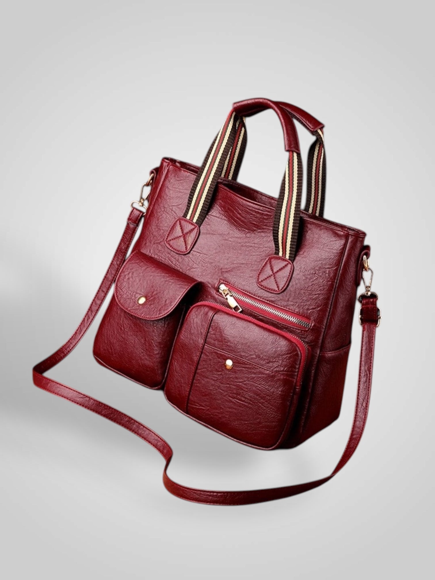 Lumi – Geräumige Retro-Ledertasche für Damen – Ansicht 3