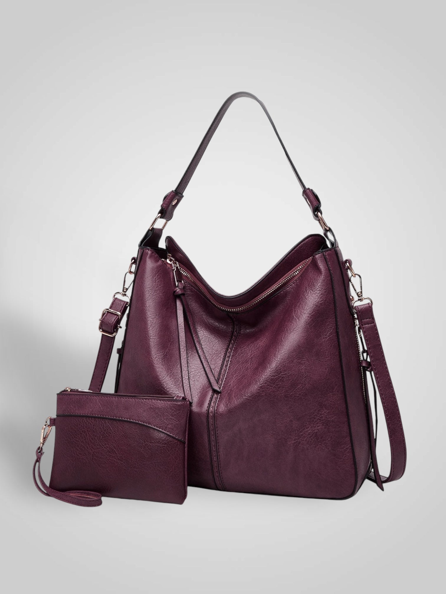 Souf – Luxuriöse Hobo-Tasche für Damen aus Leder – Ansicht 7