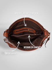 Souf – Luxuriöse Hobo-Tasche für Damen aus Leder – Ansicht 2