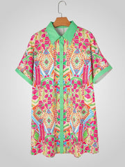 Lulu – Hemdblusenkleid für Damen mit geometrischem Muster – Ansicht 6