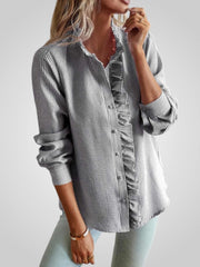 Evia – Elegante Bluse für Damen mit Rüschen und gerafftem Ausschnitt – Ansicht 3