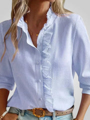 Evia – Elegante Bluse für Damen mit Rüschen und gerafftem Ausschnitt