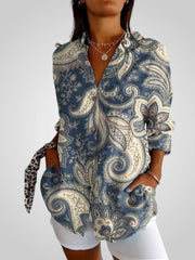 Floria – Florale Bluse für Damen mit langen Ärmeln