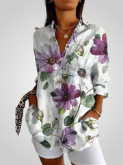 Floria – Florale Bluse für Damen mit langen Ärmeln – Ansicht 4