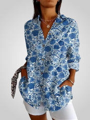 Floria – Florale Bluse für Damen mit langen Ärmeln – Ansicht 3