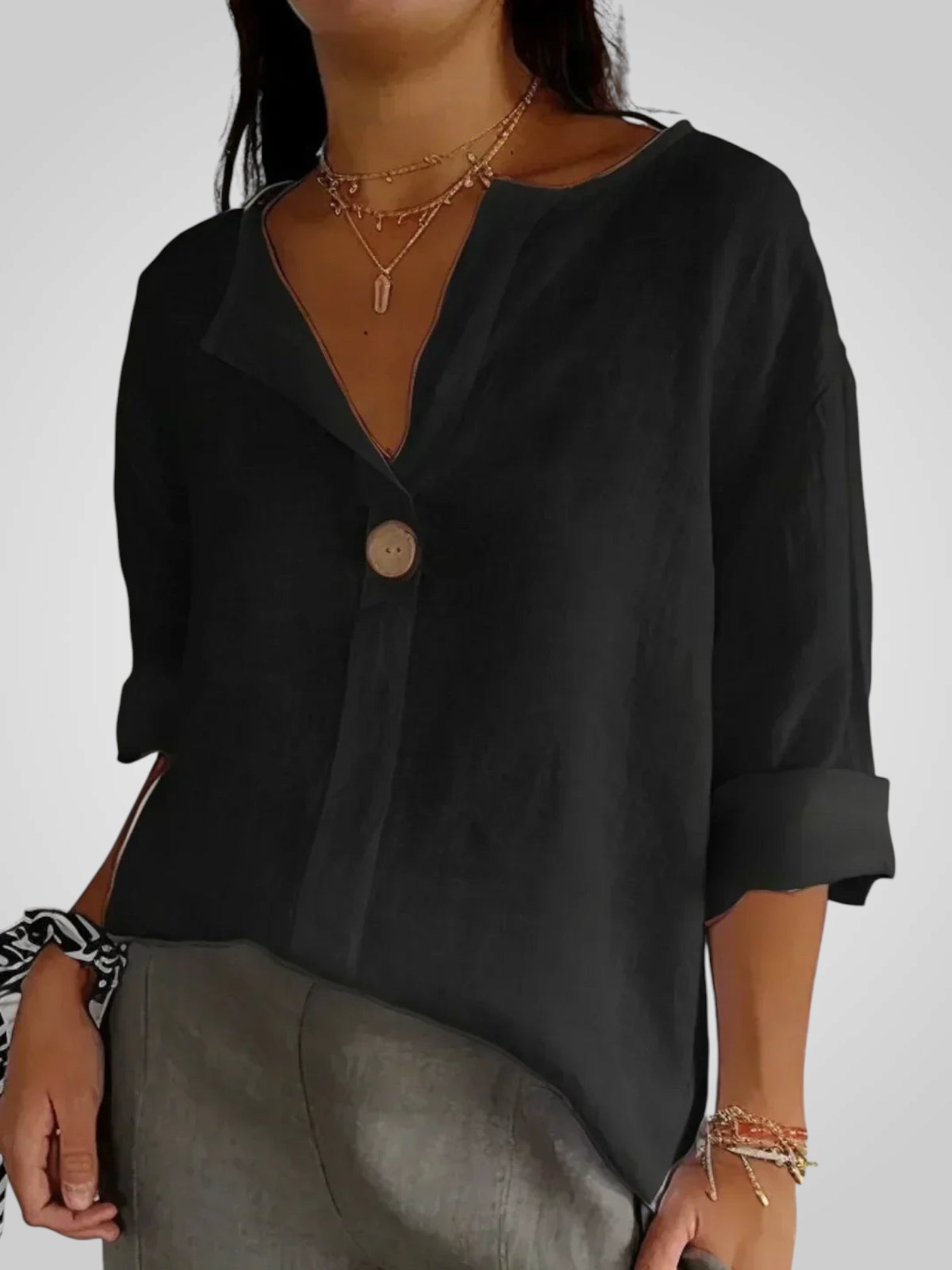 Sabrine – Bequeme Bluse für Damen mit V-Ausschnitt – Ansicht 4