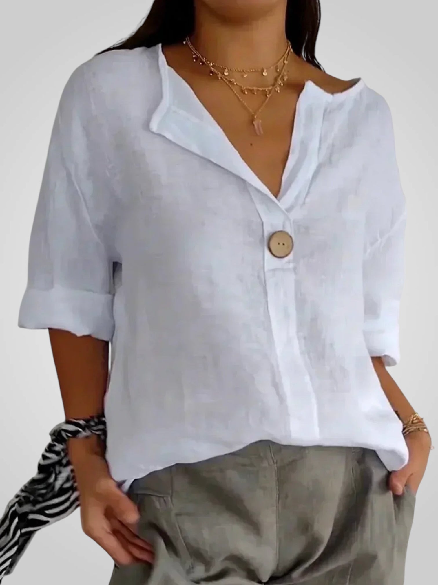 Sabrine – Bequeme Bluse für Damen mit V-Ausschnitt – Ansicht 2