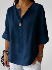 Sabrine – Bequeme Bluse für Damen mit V-Ausschnitt – Ansicht 3