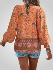 Hoya – Boho-Bluse für Damen mit Blumenmuster und Puffärmeln – Ansicht 3