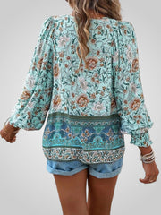 Hoya – Boho-Bluse für Damen mit Blumenmuster und Puffärmeln – Ansicht 8