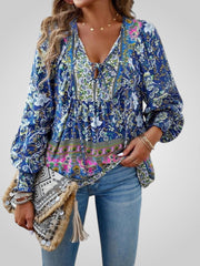Hoya – Boho-Bluse für Damen mit Blumenmuster und Puffärmeln – Ansicht 11