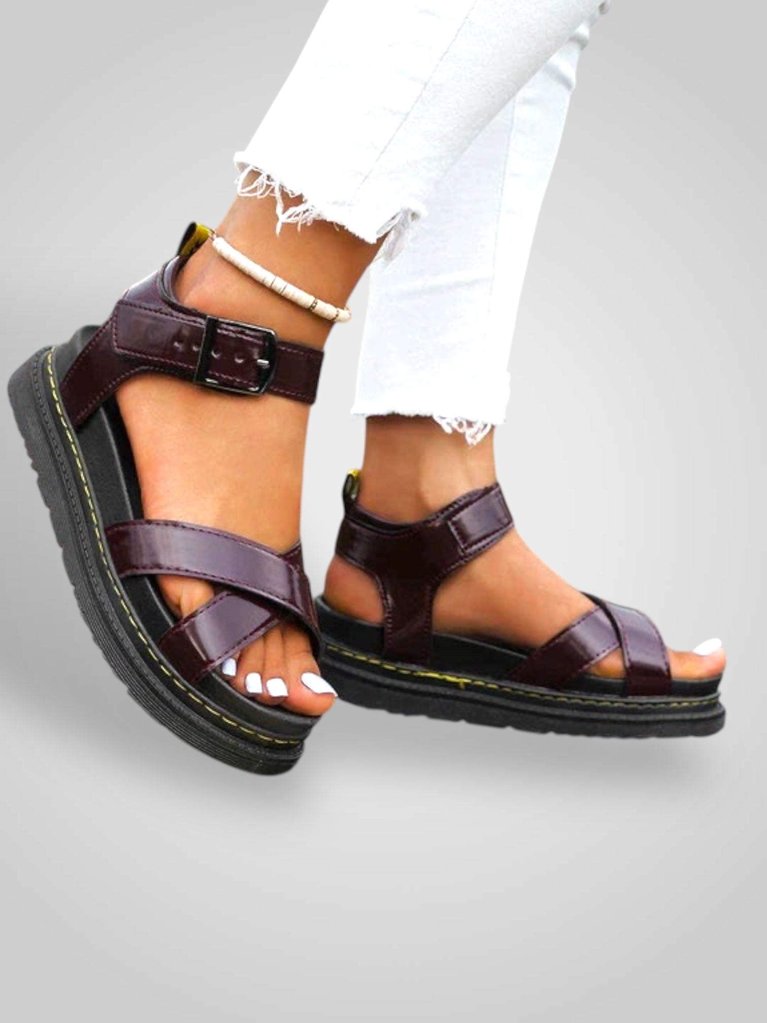Hera – Bequeme Plateausandalen für Damen mit verstellbaren Riemen – Ansicht 2