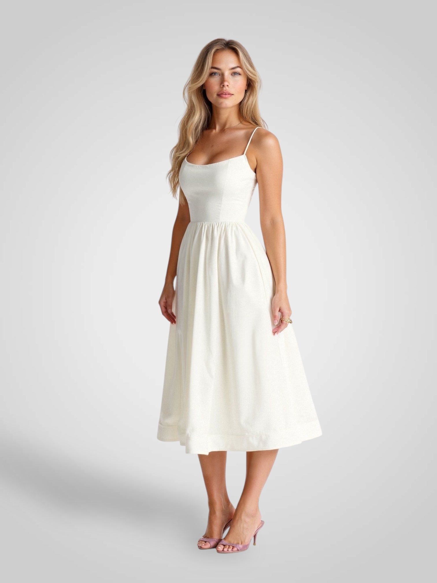 Alexa – Midikleid für Damen mit dünnen Trägern