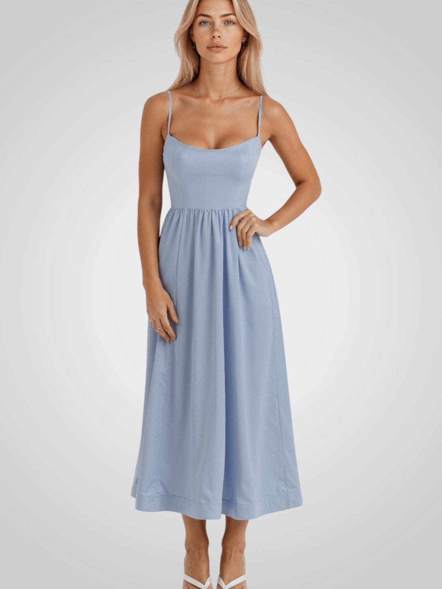 Alexa – Midikleid für Damen mit dünnen Trägern – Ansicht 7