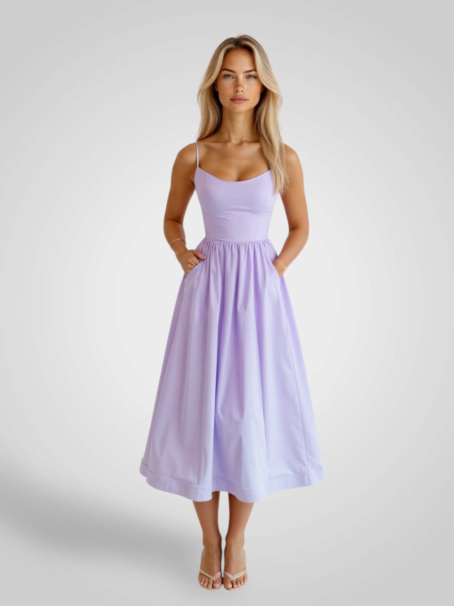 Alexa – Midikleid für Damen mit dünnen Trägern – Ansicht 3