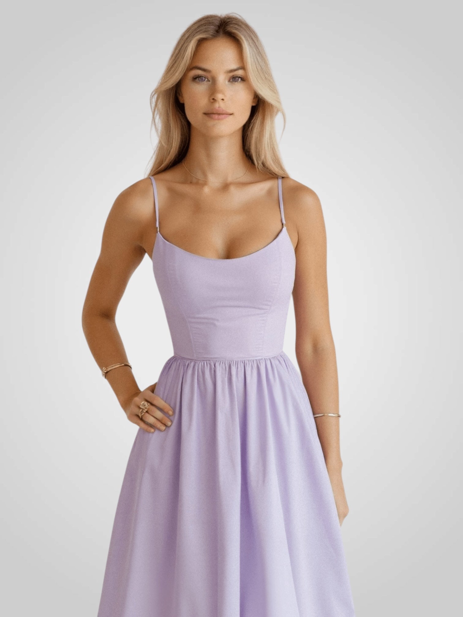 Alexa – Midikleid für Damen mit dünnen Trägern – Ansicht 4