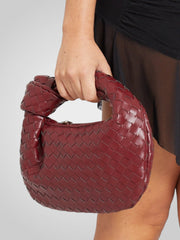 Aura – Weinrote Mini-Tasche für Damen aus Öko-Leder