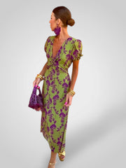 Dulce – Florales Midikleid für Damen mit V-Ausschnitt – Ansicht 5