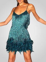 Matilda – Federbesetztes Minikleid für Damen für den Abend – Ansicht 6