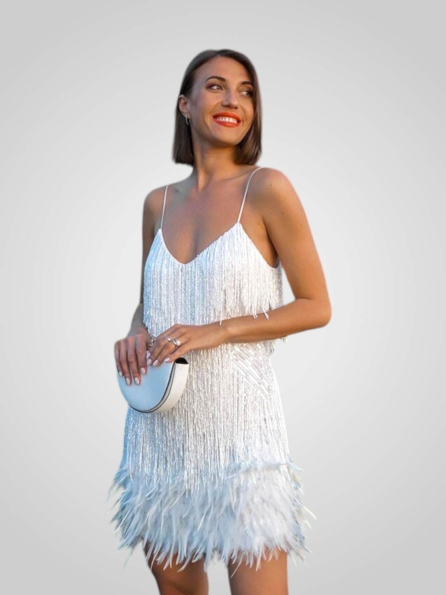 Matilda – Federbesetztes Minikleid für Damen für den Abend