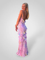 Estella – Maxikleid für Damen mit Rüschen und offenem Rücken – Ansicht 3