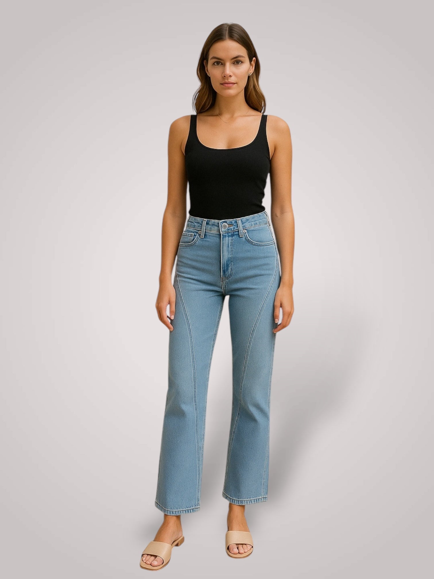 Lova – Weite Mid-Rise-Jeans für Damen – Ansicht 8