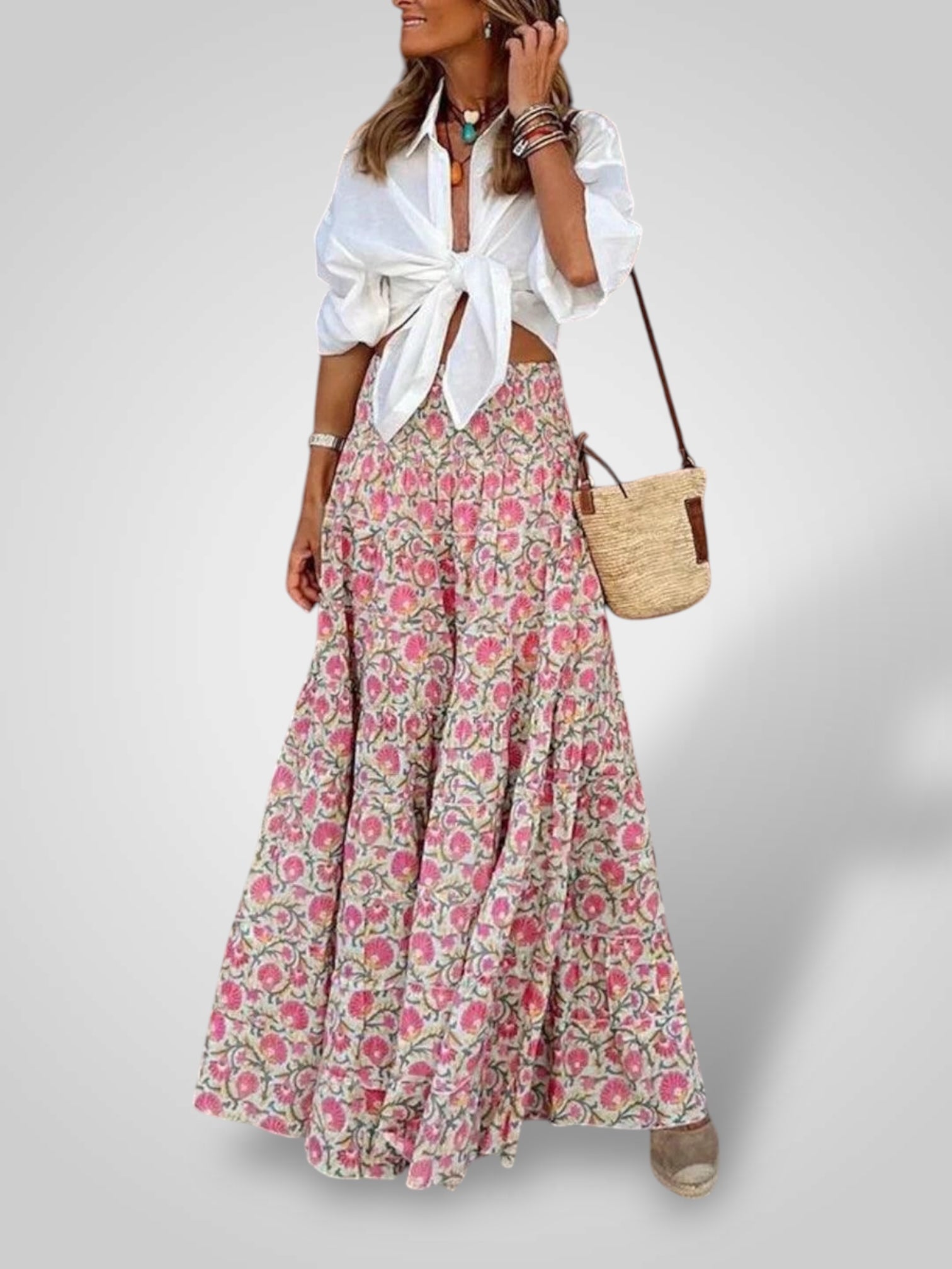 Lily – Boho-Maxirock für Damen mit Muster – Ansicht 4