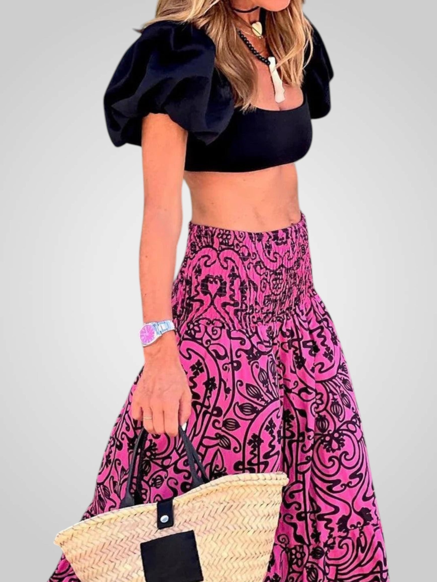 Lily – Boho-Maxirock für Damen mit Muster – Ansicht 2