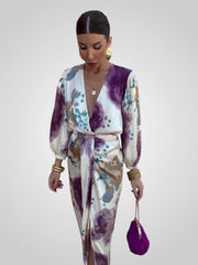 Bella – Mehrfarbiges Wickelkleid für Damen – Ansicht 4