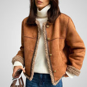 Imer Damen-Shearling-Jacke mit Knöpfen