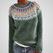 Rachel eleganter Damenpullover mit geprägtem Blumenmuster