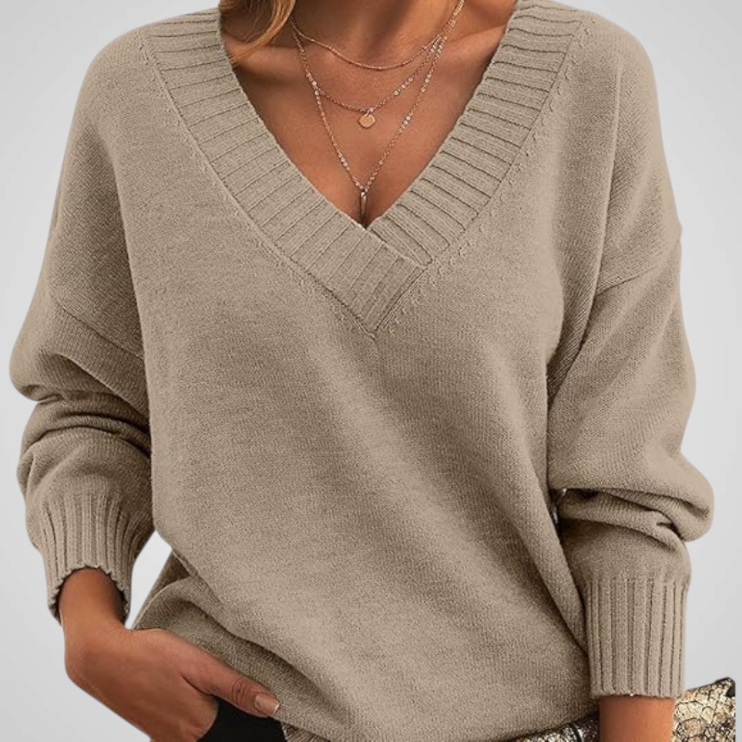 Annie schicker Damen-Kaschmirpullover mit V-Ausschnitt – Ansicht 18