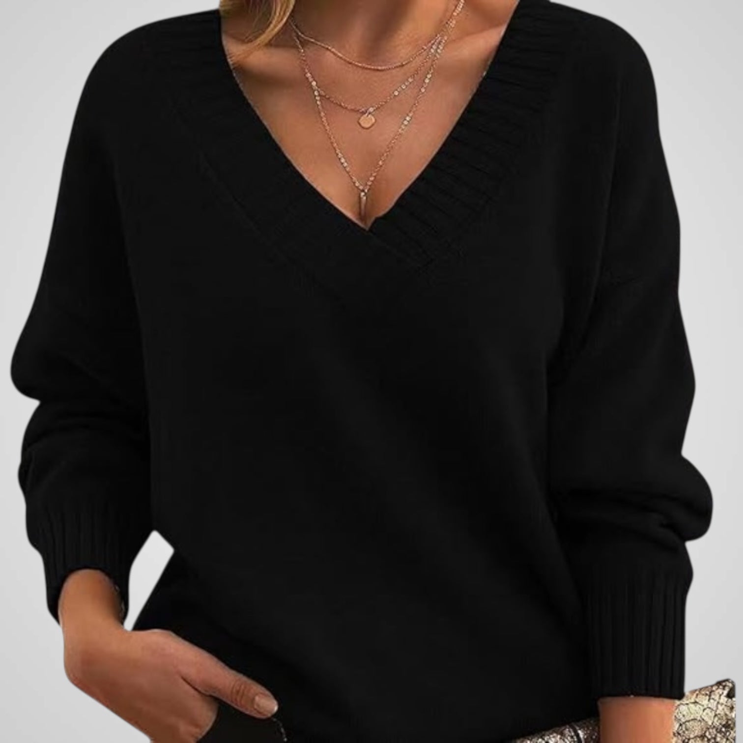 Annie schicker Damen-Kaschmirpullover mit V-Ausschnitt – Ansicht 19
