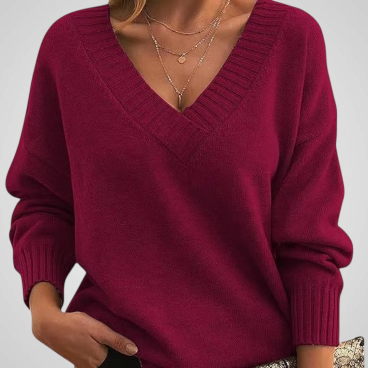Annie schicker Damen-Kaschmirpullover mit V-Ausschnitt – Ansicht 17