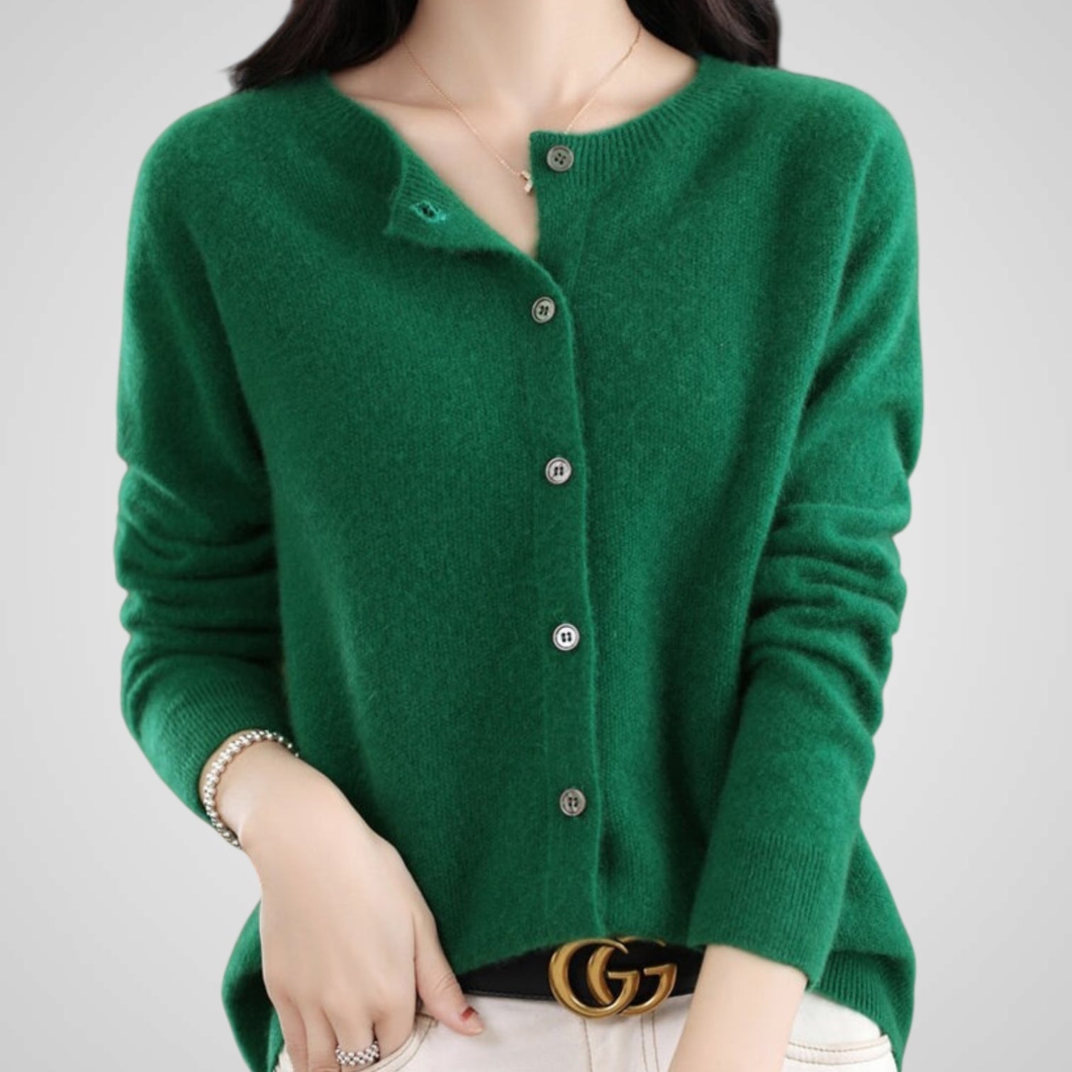 Reva – Damen-Strickjacke aus Wolle und Kaschmir – Ansicht 9