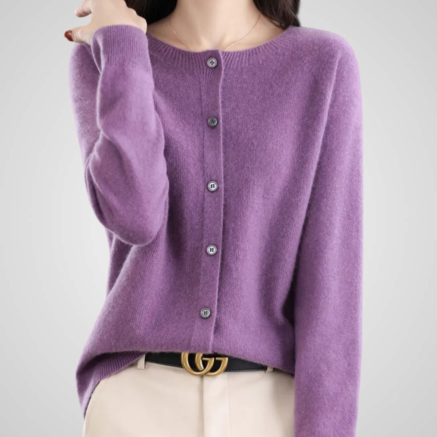 Reva – Damen-Strickjacke aus Wolle und Kaschmir – Ansicht 11