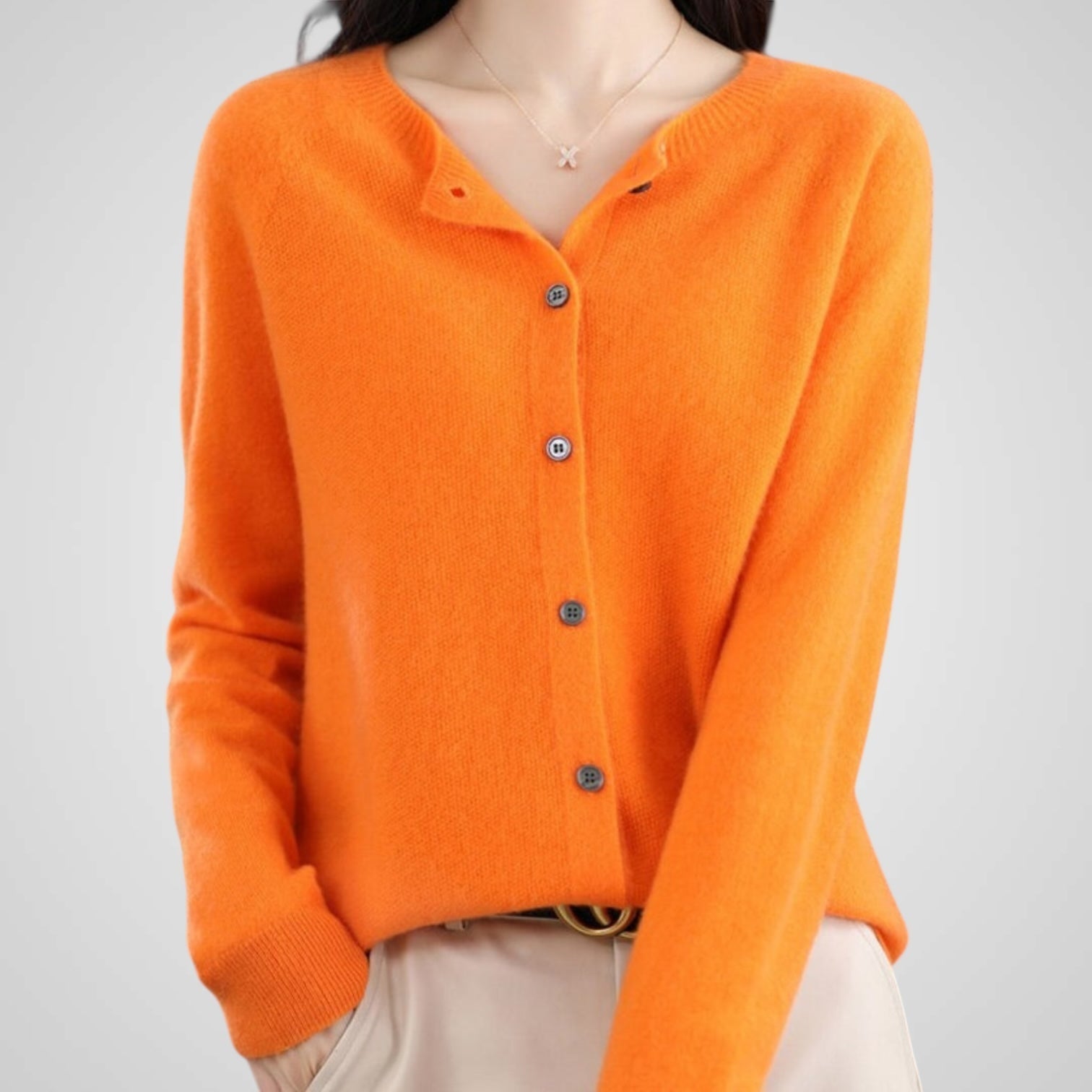 Reva – Damen-Strickjacke aus Wolle und Kaschmir – Ansicht 12