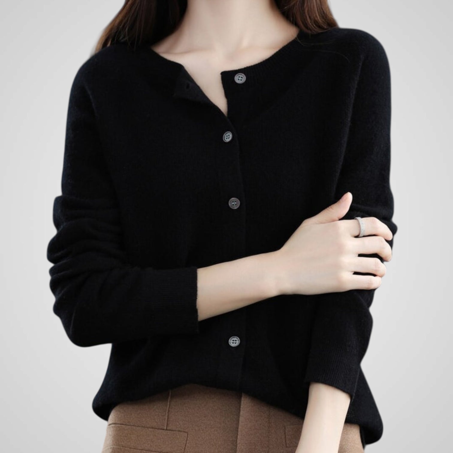 Reva – Damen-Strickjacke aus Wolle und Kaschmir – Ansicht 14