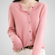 Reva – Damen-Strickjacke aus Wolle und Kaschmir – Ansicht 4
