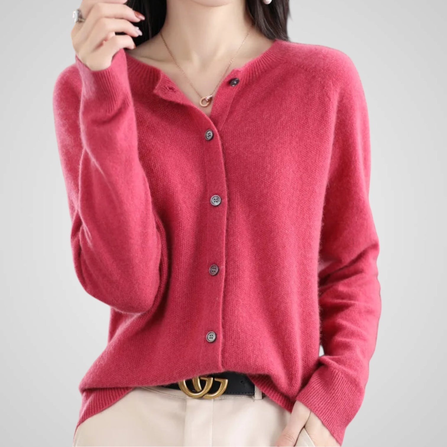 Reva – Damen-Strickjacke aus Wolle und Kaschmir