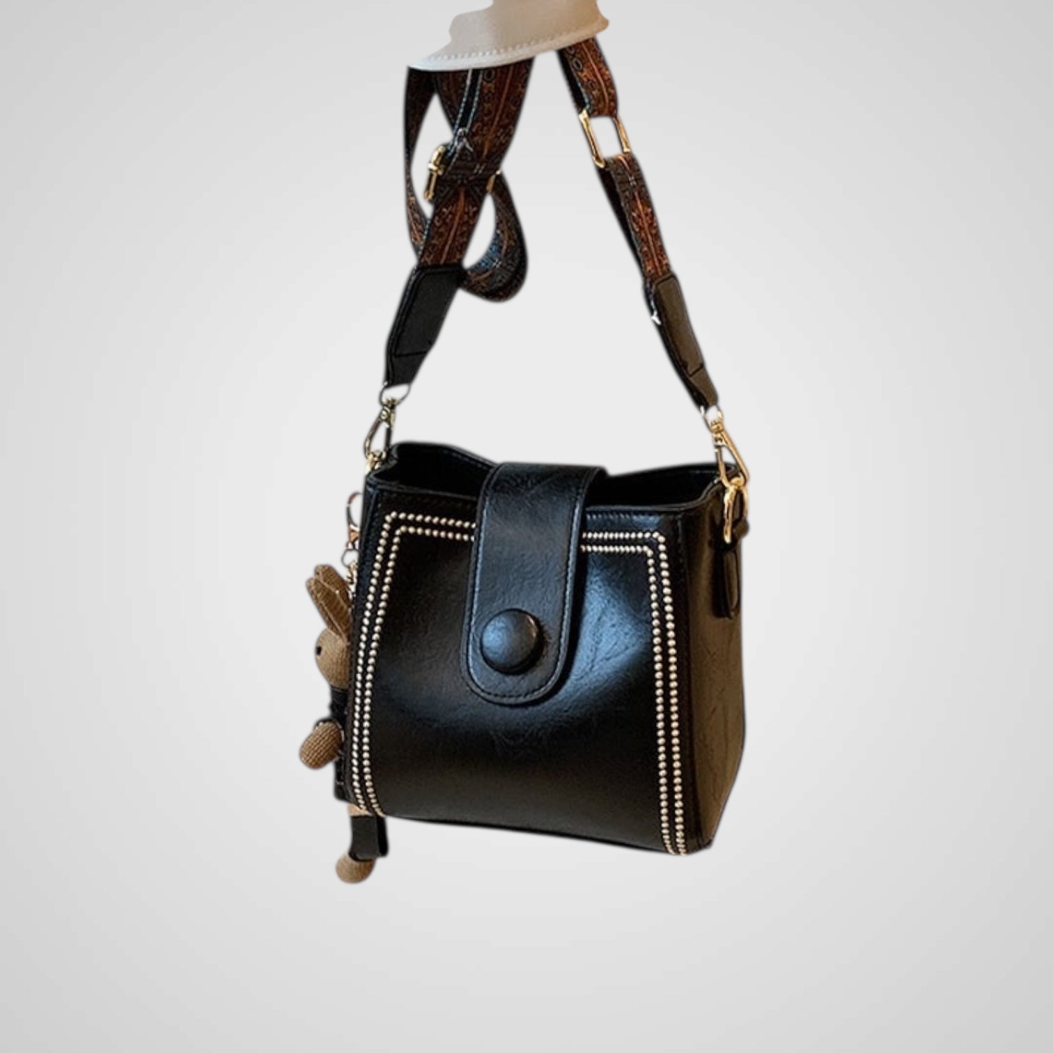 Ouro – Retro-Tasche für Damen mit breitem Schultergurt – Ansicht 9