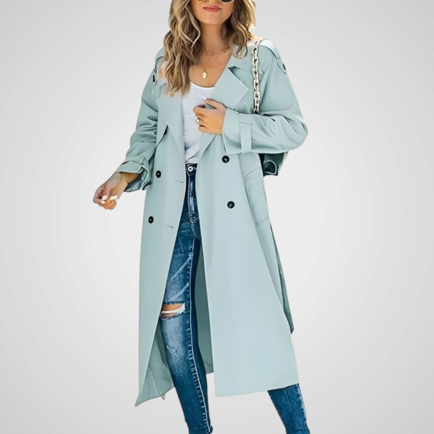 Polly – Zweireihiger Trenchcoat für Damen – Ansicht 4