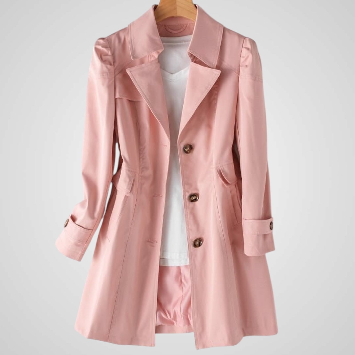 Traci – Knielanger Trenchcoat für Damen – Ansicht 4