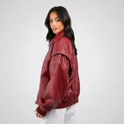 Sabrina – Weite Lederjacke für Damen – Ansicht 2